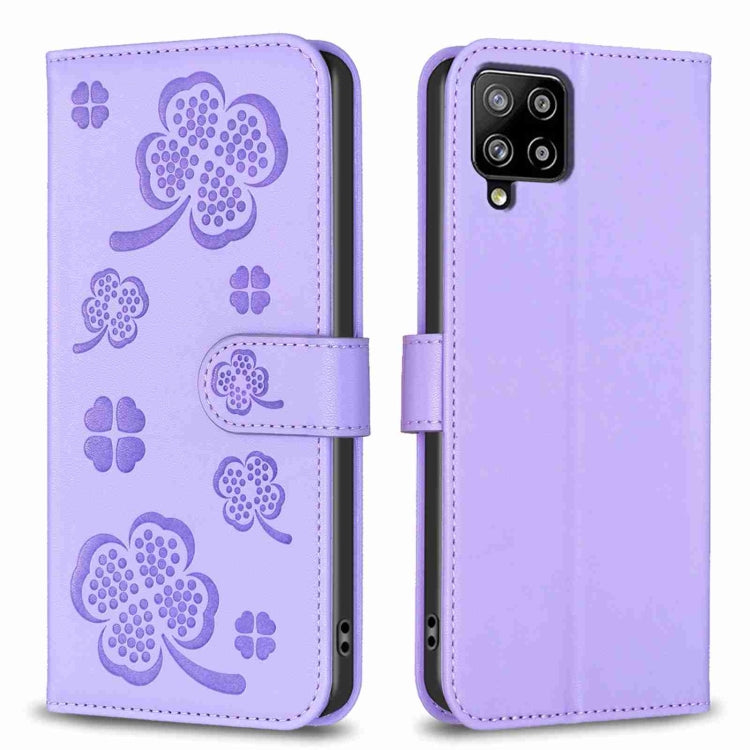 Custodia per telefono in pelle goffrata a quattro foglie, For Samsung Galaxy S21 Ultra 5G, For Samsung Galaxy A12, For Samsung Galaxy A42 5G, For Samsung Galaxy A31
