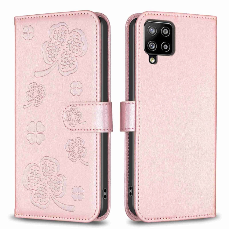 Custodia per telefono in pelle goffrata a quattro foglie, For Samsung Galaxy S21 Ultra 5G, For Samsung Galaxy A12, For Samsung Galaxy A42 5G, For Samsung Galaxy A31