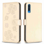 Custodia per telefono in pelle goffrata a quattro foglie, For Samsung Galaxy A50, For Samsung Galaxy S10+, For Samsung Galaxy S10, For Samsung Galaxy S9+