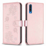 Custodia per telefono in pelle goffrata a quattro foglie, For Samsung Galaxy A50, For Samsung Galaxy S10+, For Samsung Galaxy S10, For Samsung Galaxy S9+