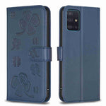 Custodia per telefono in pelle goffrata a quattro foglie, For Samsung Galaxy A51 4G, For Samsung Galaxy A70, For Samsung Galaxy A40, For Samsung Galaxy A20 / A30