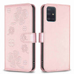 Custodia per telefono in pelle goffrata a quattro foglie, For Samsung Galaxy A51 4G, For Samsung Galaxy A70, For Samsung Galaxy A40, For Samsung Galaxy A20 / A30
