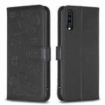 Custodia per telefono in pelle goffrata a quattro foglie, For Samsung Galaxy A51 4G, For Samsung Galaxy A70, For Samsung Galaxy A40, For Samsung Galaxy A20 / A30