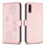 Custodia per telefono in pelle goffrata a quattro foglie, For Samsung Galaxy A51 4G, For Samsung Galaxy A70, For Samsung Galaxy A40, For Samsung Galaxy A20 / A30