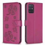 Custodia per telefono in pelle goffrata a quattro foglie, For Samsung Galaxy S20 Ultra, For Samsung Galaxy S20, For Samsung Galaxy S20+, For Samsung Galaxy A71 4G