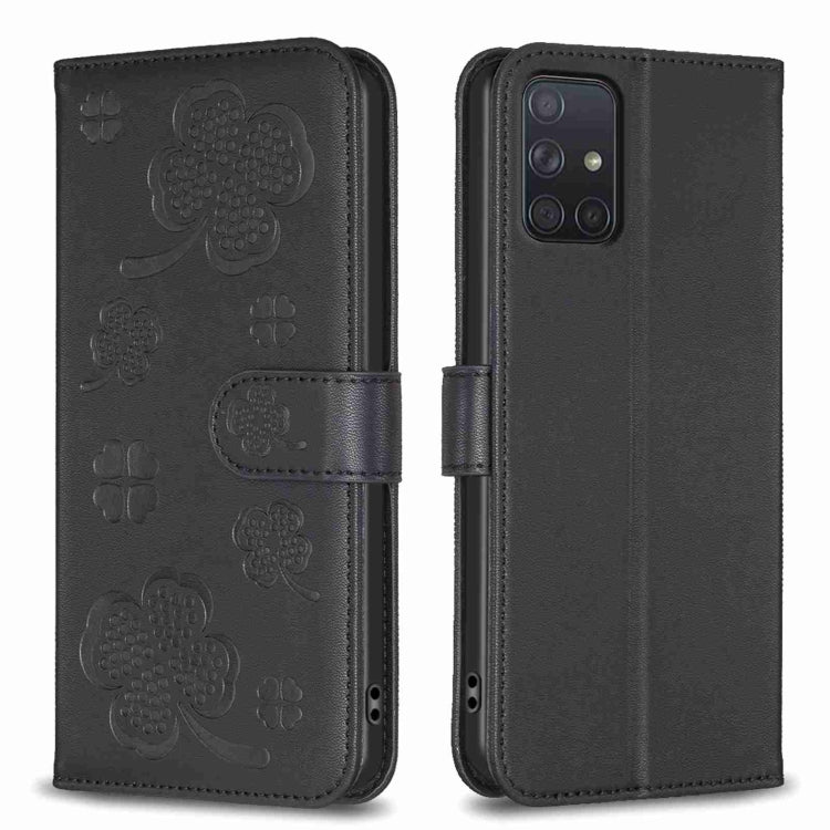 Custodia per telefono in pelle goffrata a quattro foglie, For Samsung Galaxy S20 Ultra, For Samsung Galaxy S20, For Samsung Galaxy S20+, For Samsung Galaxy A71 4G