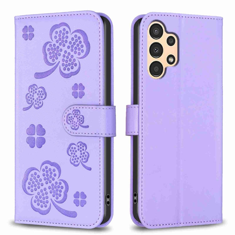 Custodia per telefono in pelle goffrata a quattro foglie, For Samsung Galaxy S21 FE 5G, For Samsung Galaxy A32 4G, For Samsung Galaxy A72, For Samsung Galaxy A52