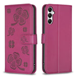 Custodia per telefono in pelle goffrata a quattro foglie, For Samsung Galaxy A35, For Samsung Galaxy A55, For Samsung Galaxy S24 Ultra 5G, For Samsung Galaxy S24+ 5G