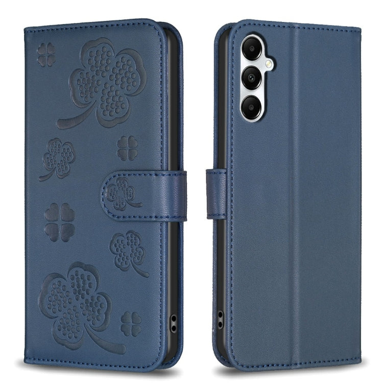 Custodia per telefono in pelle goffrata a quattro foglie, For Samsung Galaxy A35, For Samsung Galaxy A55, For Samsung Galaxy S24 Ultra 5G, For Samsung Galaxy S24+ 5G