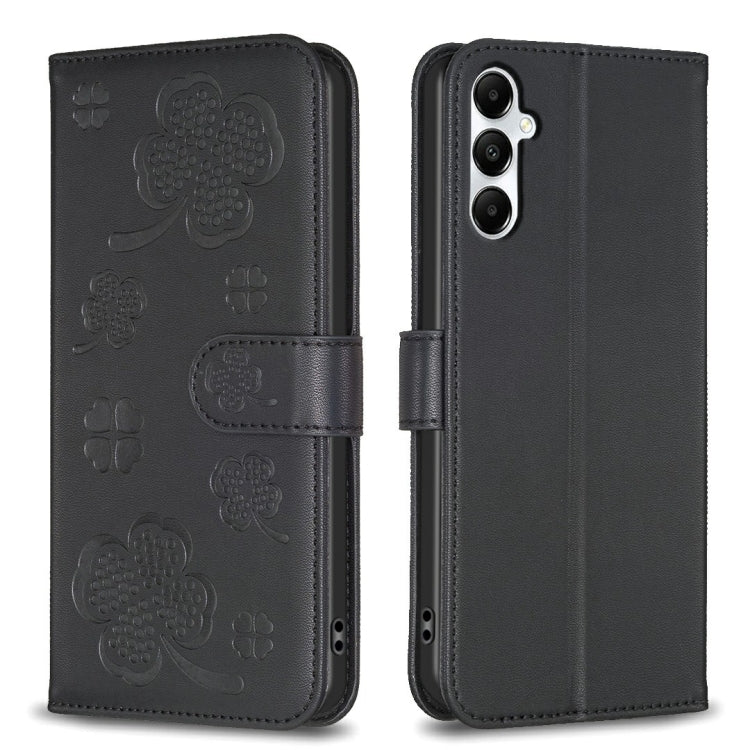 Custodia per telefono in pelle goffrata a quattro foglie, For Samsung Galaxy A35, For Samsung Galaxy A55, For Samsung Galaxy S24 Ultra 5G, For Samsung Galaxy S24+ 5G