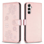 Custodia per telefono in pelle goffrata a quattro foglie, For Samsung Galaxy A35, For Samsung Galaxy A55, For Samsung Galaxy S24 Ultra 5G, For Samsung Galaxy S24+ 5G