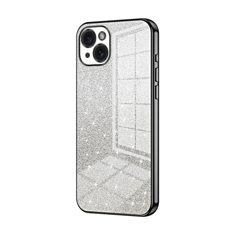 Custodia per telefono elettrolitica in polvere glitterata sfumata, For iPhone 15 Pro Max, For iPhone 15 Pro, For iPhone 15 Plus