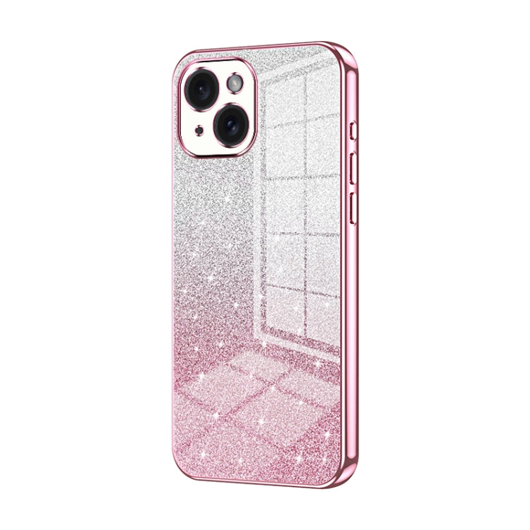 Custodia per telefono elettrolitica in polvere glitterata sfumata, For iPhone 15, For iPhone 14 Plus, For iPhone 14
