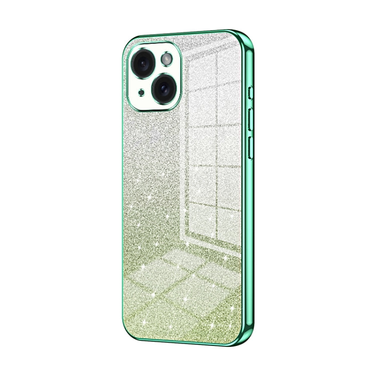Custodia per telefono elettrolitica in polvere glitterata sfumata, For iPhone 15, For iPhone 14 Plus, For iPhone 14