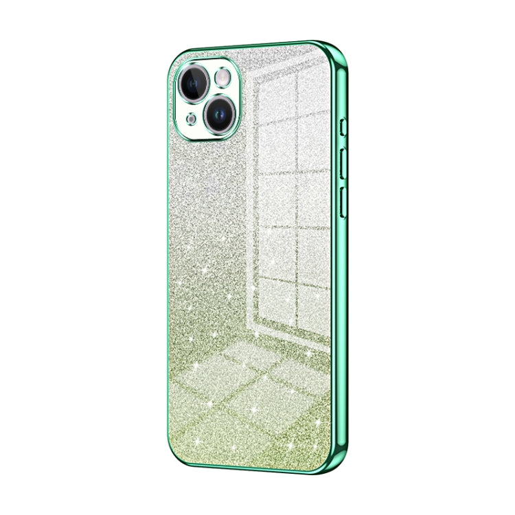 Custodia per telefono elettrolitica in polvere glitterata sfumata, For iPhone 15, For iPhone 14 Plus, For iPhone 14