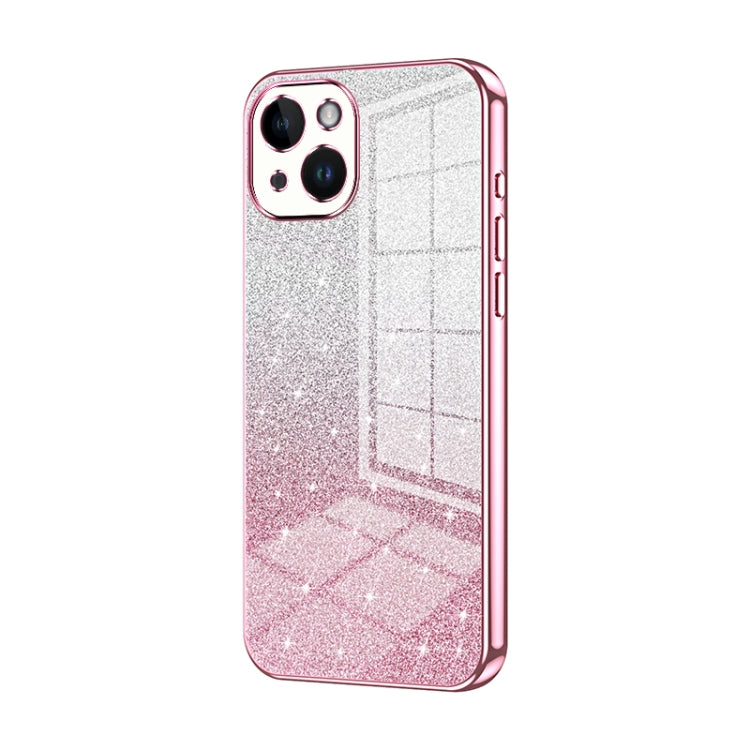 Custodia per telefono elettrolitica in polvere glitterata sfumata, For iPhone 15, For iPhone 14 Plus, For iPhone 14
