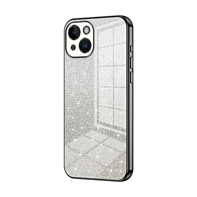 Custodia per telefono elettrolitica in polvere glitterata sfumata, For iPhone 15, For iPhone 14 Plus, For iPhone 14