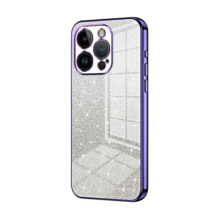Custodia per telefono elettrolitica in polvere glitterata sfumata, For iPhone 14 Pro, For iPhone 14 Pro Max, For iPhone SE 2022 / 2020 / 8 / 7