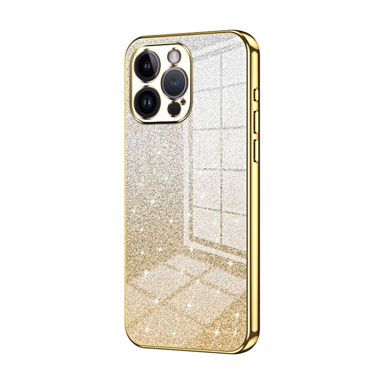 Custodia per telefono elettrolitica in polvere glitterata sfumata, For iPhone 14 Pro, For iPhone 14 Pro Max, For iPhone SE 2022 / 2020 / 8 / 7