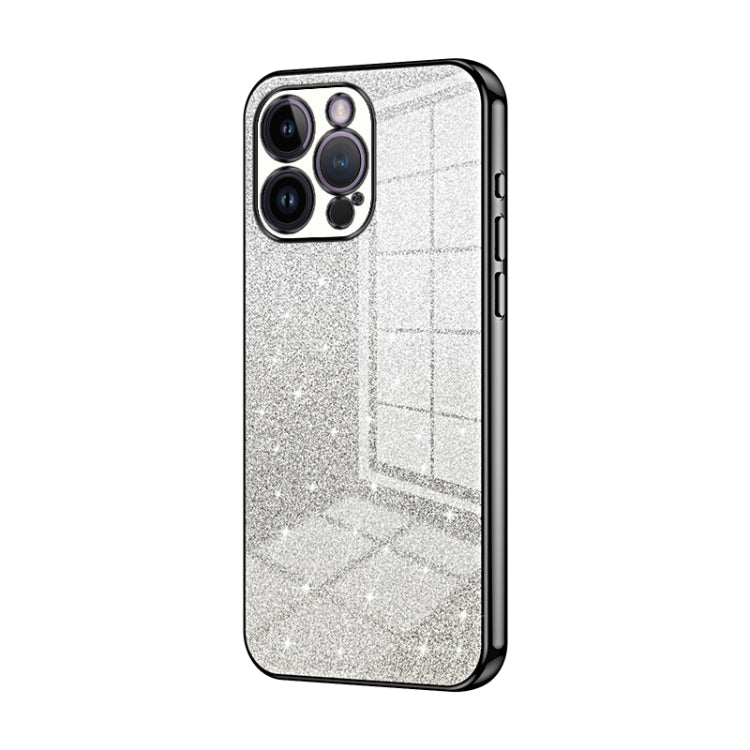 Custodia per telefono elettrolitica in polvere glitterata sfumata, For iPhone 14 Pro, For iPhone 14 Pro Max, For iPhone SE 2022 / 2020 / 8 / 7