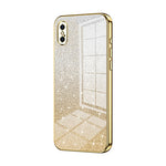 Custodia per telefono elettrolitica in polvere glitterata sfumata, For iPhone X / XS, For iPhone XR, For iPhone XS Max