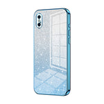 Custodia per telefono elettrolitica in polvere glitterata sfumata, For iPhone X / XS, For iPhone XR, For iPhone XS Max