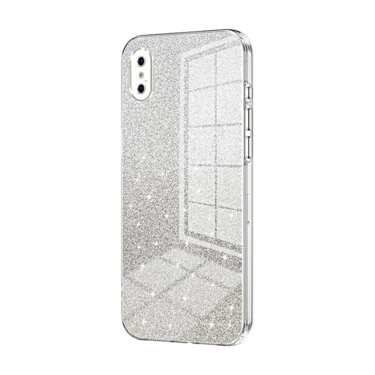 Custodia per telefono elettrolitica in polvere glitterata sfumata, For iPhone X / XS, For iPhone XR, For iPhone XS Max