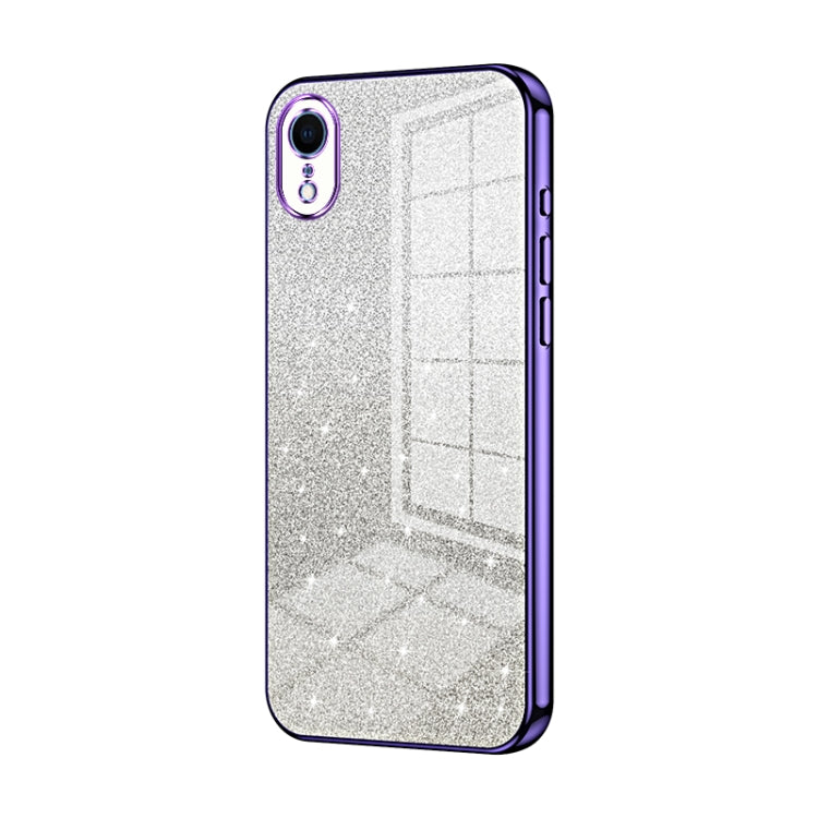 Custodia per telefono elettrolitica in polvere glitterata sfumata, For iPhone X / XS, For iPhone XR, For iPhone XS Max