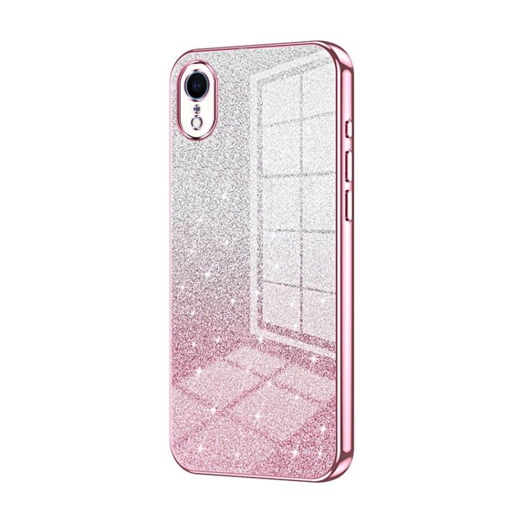 Custodia per telefono elettrolitica in polvere glitterata sfumata, For iPhone X / XS, For iPhone XR, For iPhone XS Max