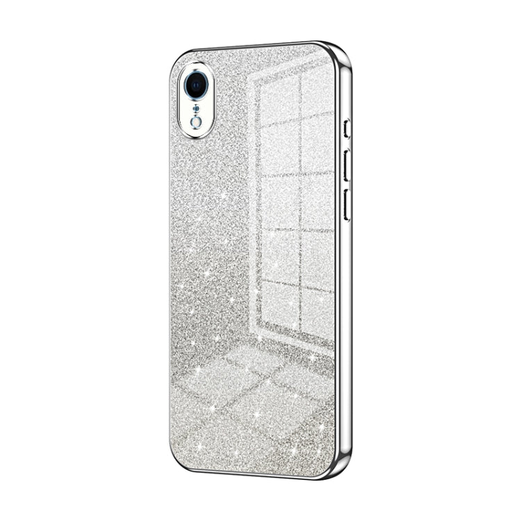 Custodia per telefono elettrolitica in polvere glitterata sfumata, For iPhone X / XS, For iPhone XR, For iPhone XS Max