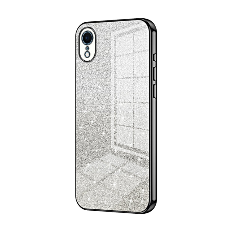 Custodia per telefono elettrolitica in polvere glitterata sfumata, For iPhone X / XS, For iPhone XR, For iPhone XS Max