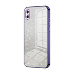 Custodia per telefono elettrolitica in polvere glitterata sfumata, For iPhone X / XS, For iPhone XR, For iPhone XS Max