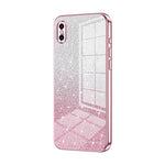 Custodia per telefono elettrolitica in polvere glitterata sfumata, For iPhone X / XS, For iPhone XR, For iPhone XS Max
