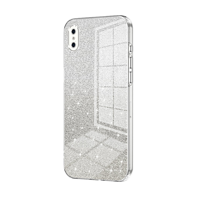 Custodia per telefono elettrolitica in polvere glitterata sfumata, For iPhone X / XS, For iPhone XR, For iPhone XS Max