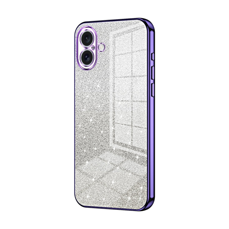 Custodia per telefono elettrolitica in polvere glitterata sfumata, For iPhone 16 Pro, For iPhone 16 Plus, For iPhone 16