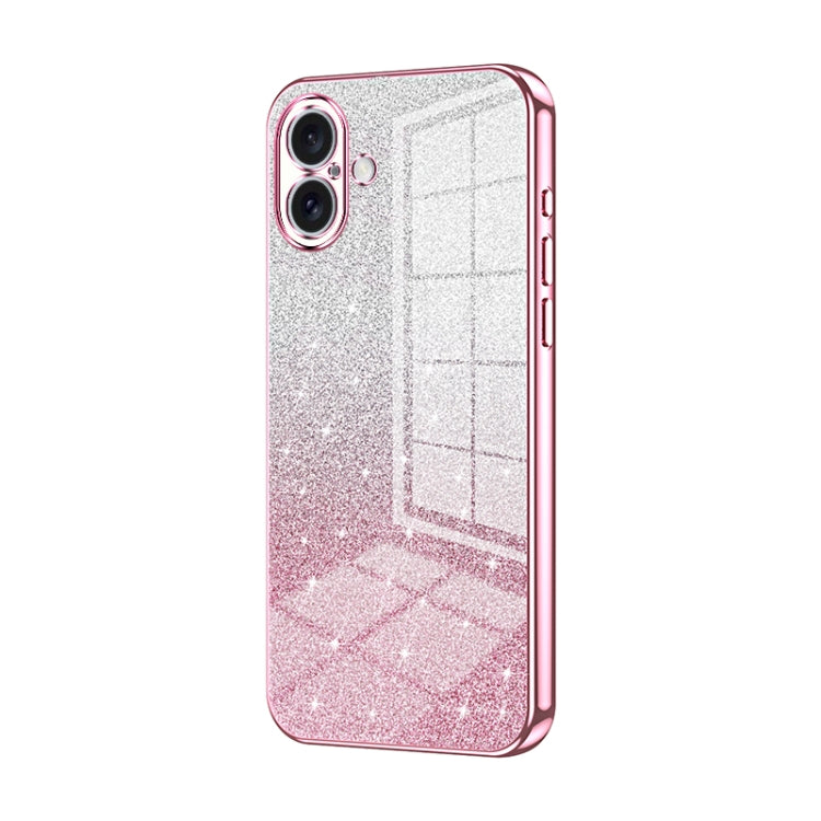 Custodia per telefono elettrolitica in polvere glitterata sfumata, For iPhone 16 Pro, For iPhone 16 Plus, For iPhone 16