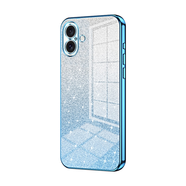 Custodia per telefono elettrolitica in polvere glitterata sfumata, For iPhone 16 Pro, For iPhone 16 Plus, For iPhone 16