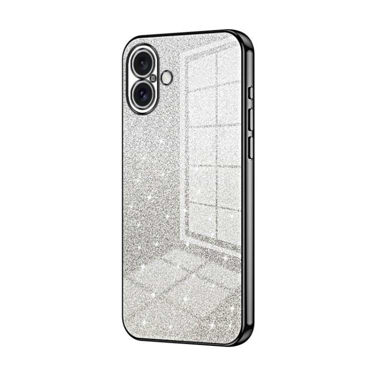 Custodia per telefono elettrolitica in polvere glitterata sfumata, For iPhone 16 Pro, For iPhone 16 Plus, For iPhone 16