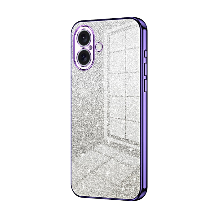 Custodia per telefono elettrolitica in polvere glitterata sfumata, For iPhone 16 Pro, For iPhone 16 Plus, For iPhone 16