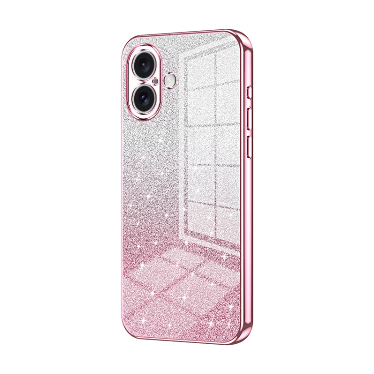 Custodia per telefono elettrolitica in polvere glitterata sfumata, For iPhone 16 Pro, For iPhone 16 Plus, For iPhone 16