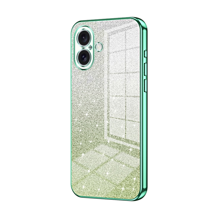 Custodia per telefono elettrolitica in polvere glitterata sfumata, For iPhone 16 Pro, For iPhone 16 Plus, For iPhone 16