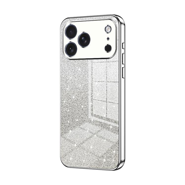 Custodia per telefono elettrolitica in polvere glitterata sfumata, For iPhone 17e / 16e, For iPhone 17 Pro Max, For iPhone 17 Pro
