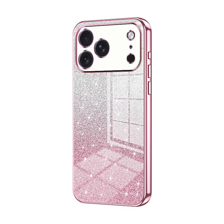 Custodia per telefono elettrolitica in polvere glitterata sfumata, For iPhone 17e / 16e, For iPhone 17 Pro Max, For iPhone 17 Pro