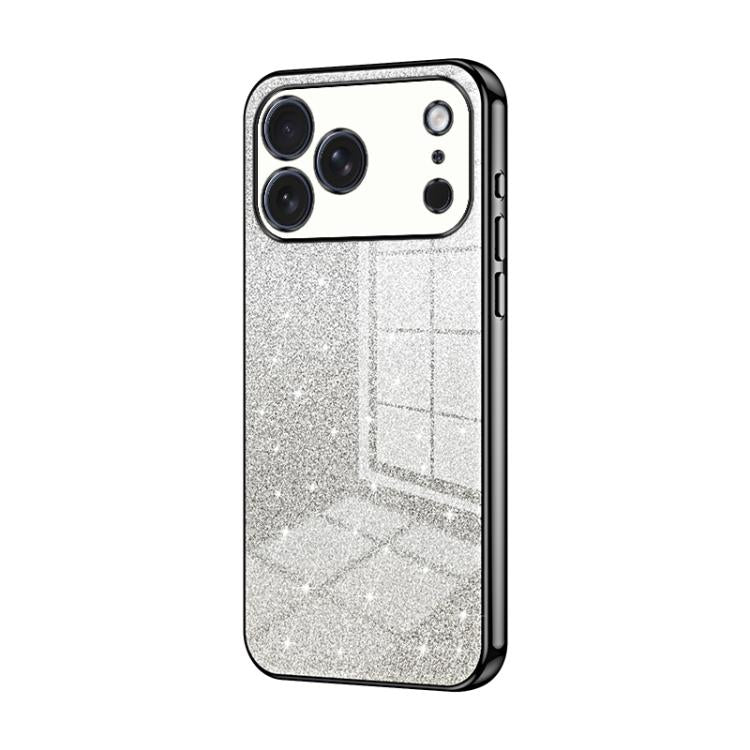 Custodia per telefono elettrolitica in polvere glitterata sfumata, For iPhone 17e / 16e, For iPhone 17 Pro Max, For iPhone 17 Pro