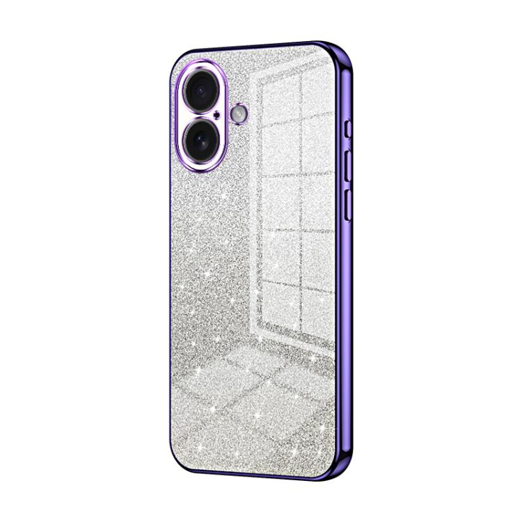 Custodia per telefono elettrolitica in polvere glitterata sfumata, For iPhone 17, For iPhone Air, For iPhone 16 Pro Max