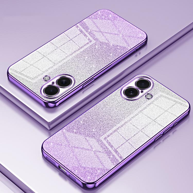 Custodia per telefono elettrolitica in polvere glitterata sfumata, For iPhone 17, For iPhone Air, For iPhone 16 Pro Max