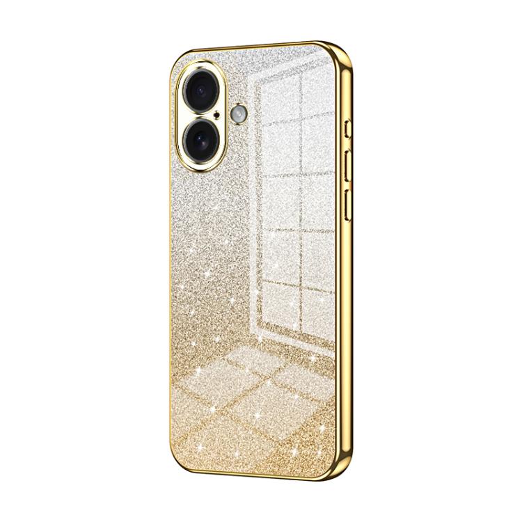 Custodia per telefono elettrolitica in polvere glitterata sfumata, For iPhone 17, For iPhone Air, For iPhone 16 Pro Max