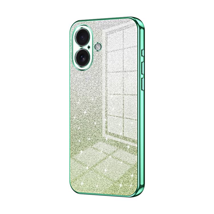 Custodia per telefono elettrolitica in polvere glitterata sfumata, For iPhone 17, For iPhone Air, For iPhone 16 Pro Max