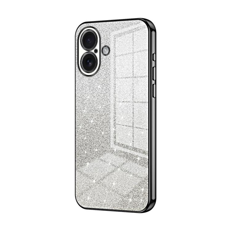 Custodia per telefono elettrolitica in polvere glitterata sfumata, For iPhone 17, For iPhone Air, For iPhone 16 Pro Max