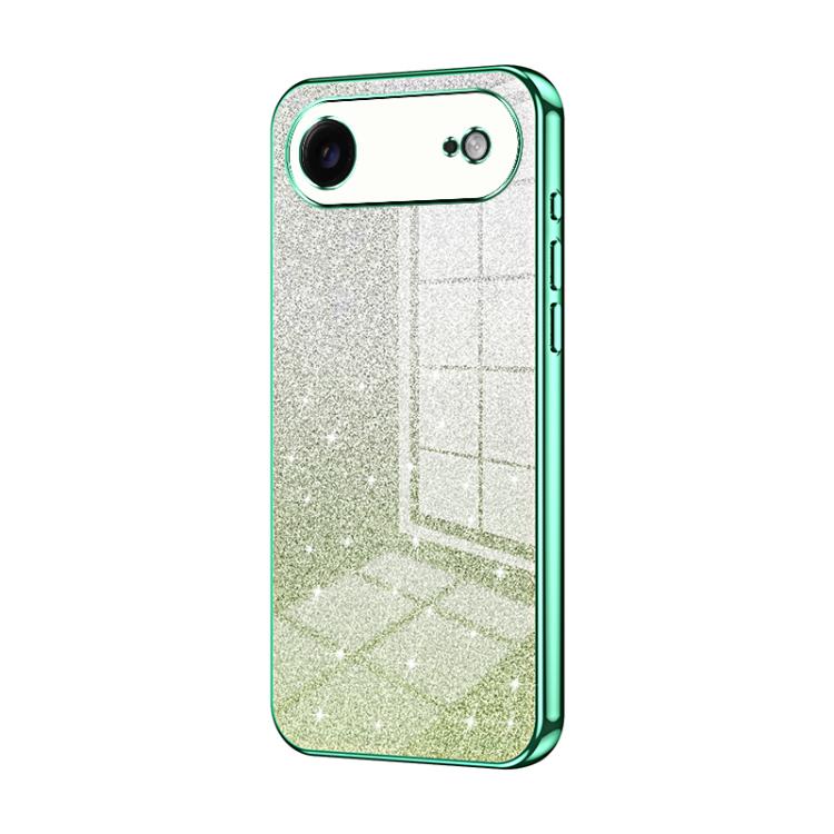 Custodia per telefono elettrolitica in polvere glitterata sfumata, For iPhone 17, For iPhone Air, For iPhone 16 Pro Max